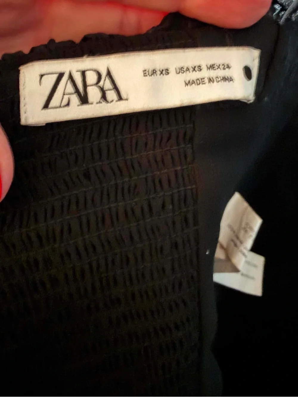 Zara Textured Bubble Hem Off-the-Shoulder Crop Top Black Size XS